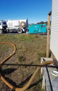 South Coast Site Rentals: ablution block service truck onsite