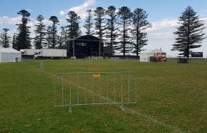 South Coast Site rentals: Crowd control barrier at music event