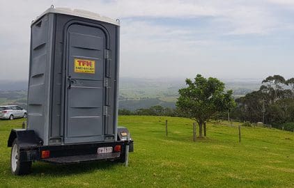South Coast Site Rentals: single toilet trailer at hire site