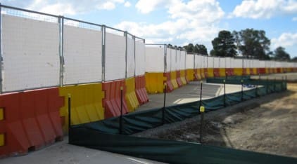 South Coast Site Rentals: a closeup of FOD fencing on construction site
