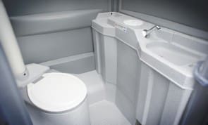 South Coast Site Rentals: inside of portable toilets for hire
